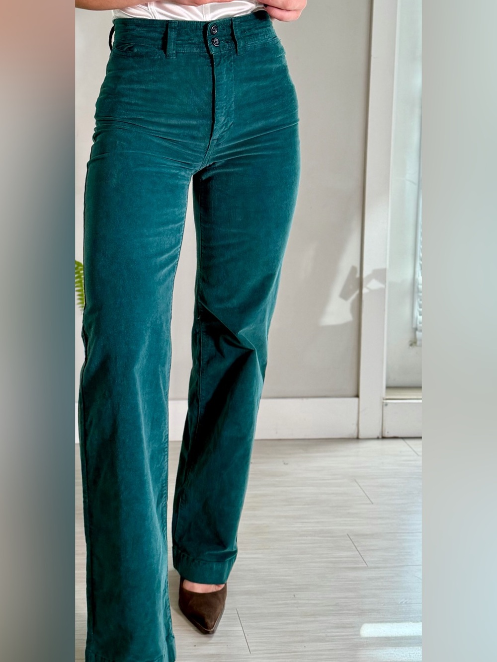 Faherty Women's Teal Wide-Leg Corduroy Jeans- Size 25 *NWT*